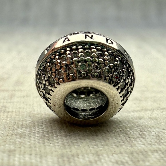 NWOB Pandora Sterling Silver Pavé Ball Charm - Picture 2 of 3
